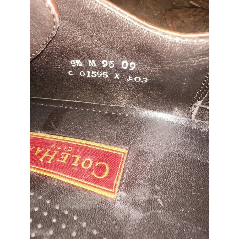 Cole Haan City Brown Leather Oxford Men’s Shoes Size 9.5M Cap Toe Stitch Office